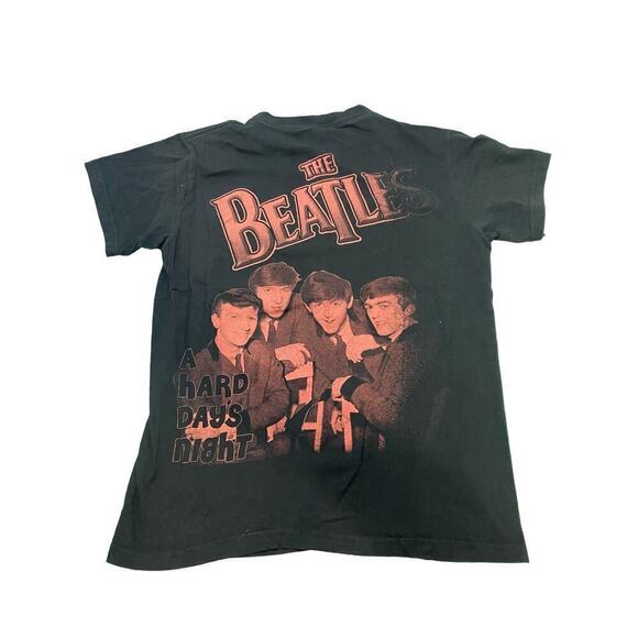 The Beatles Black Band Tee Size Medium Graphic Middleweight A Hard Day's Night - Picture 2 of 6